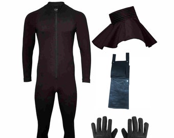 Stormtrooper costume armor under suit, neck seal, holster & trooper gloves starter combo kit