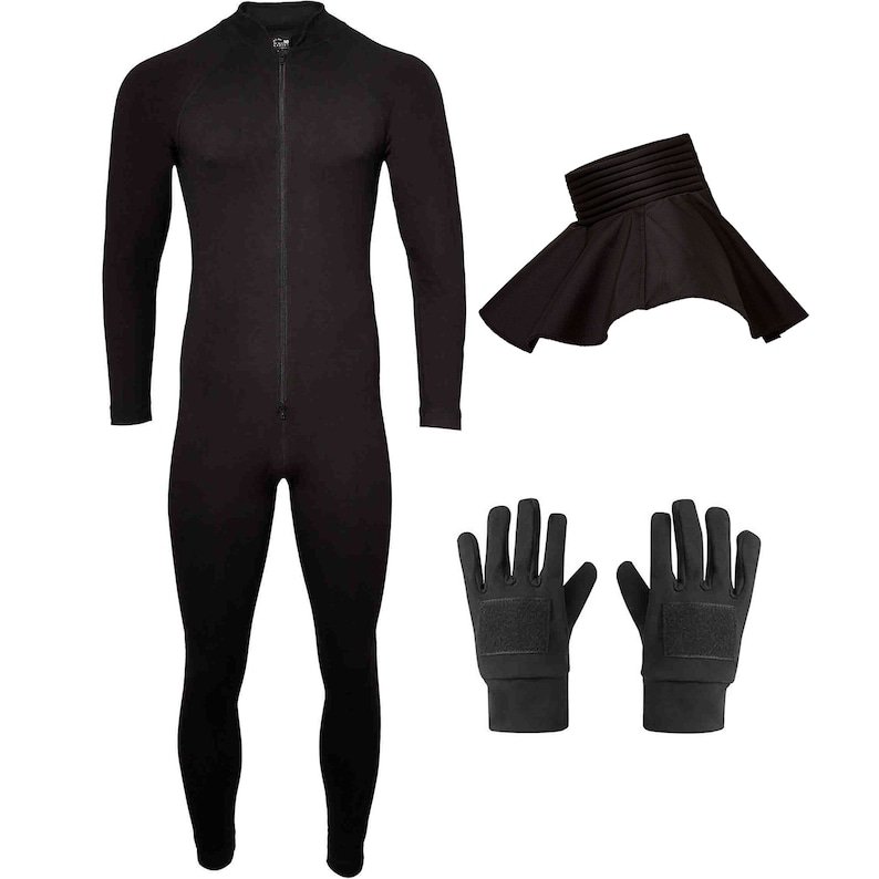 Stormtrooper costume undersuit, neck seal & trooper gloves. 3 piece combo set 20% saving from buying individually image 1