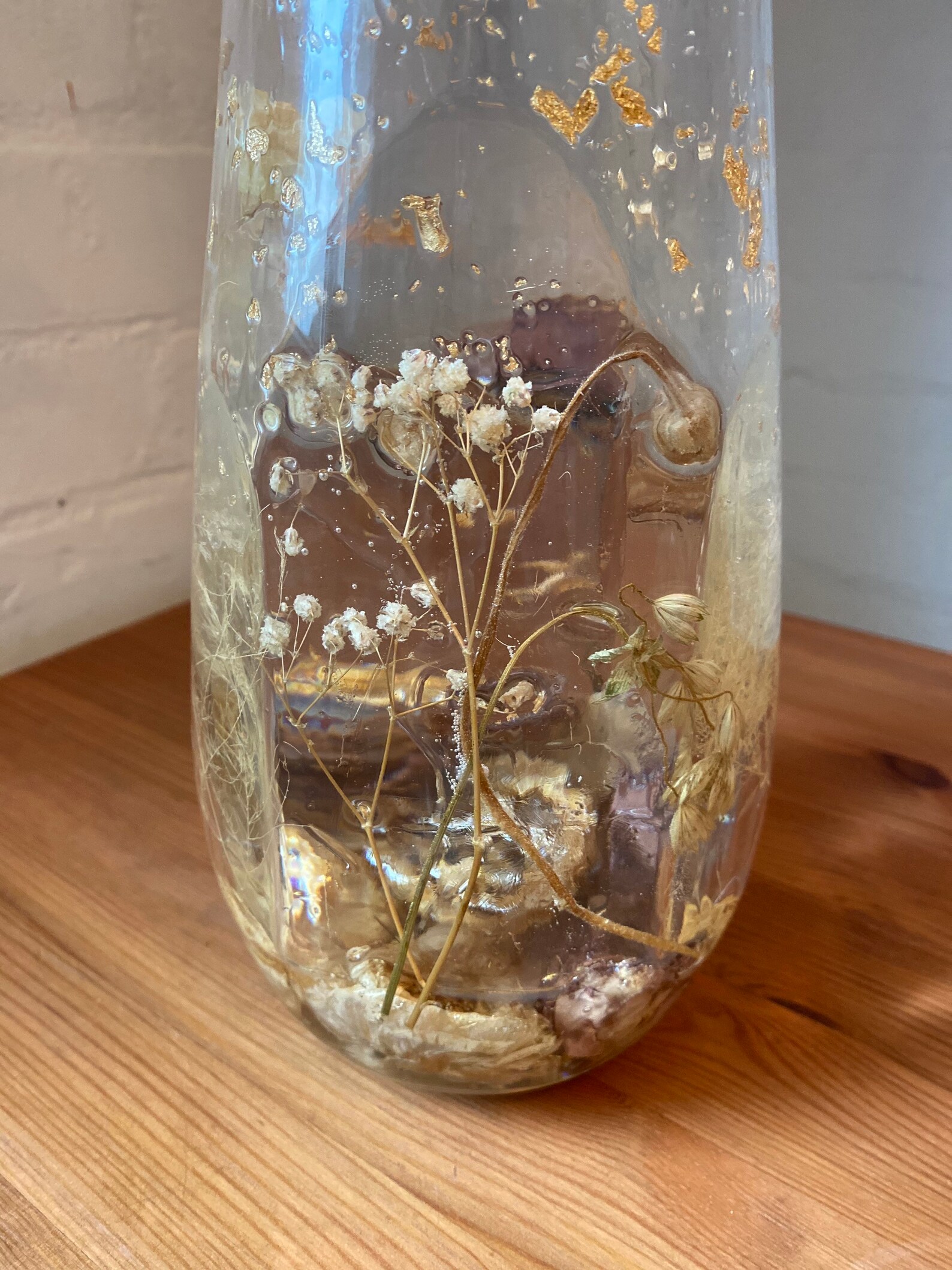 Ashes/wedding flower resin keepsake glass vase and paperweight Etsy