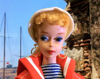boucles d’oreilles Barbie Gold Hoop vintage avec Barbie Safe Posts vintage -**une option plus sûre pour éviter les oreilles vertes sur les poupées en vinyle**