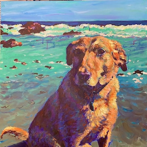 Fox Red Lab, 16x20&quot; Print of Acrylic Painting