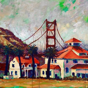 Framed, Chrissy Field, Print of Acrylic Painting