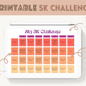 Running Planner 5k Challenge Health and Fitness Digital Download Printable Running Planner Couch to 5K Training for Beginner Runners