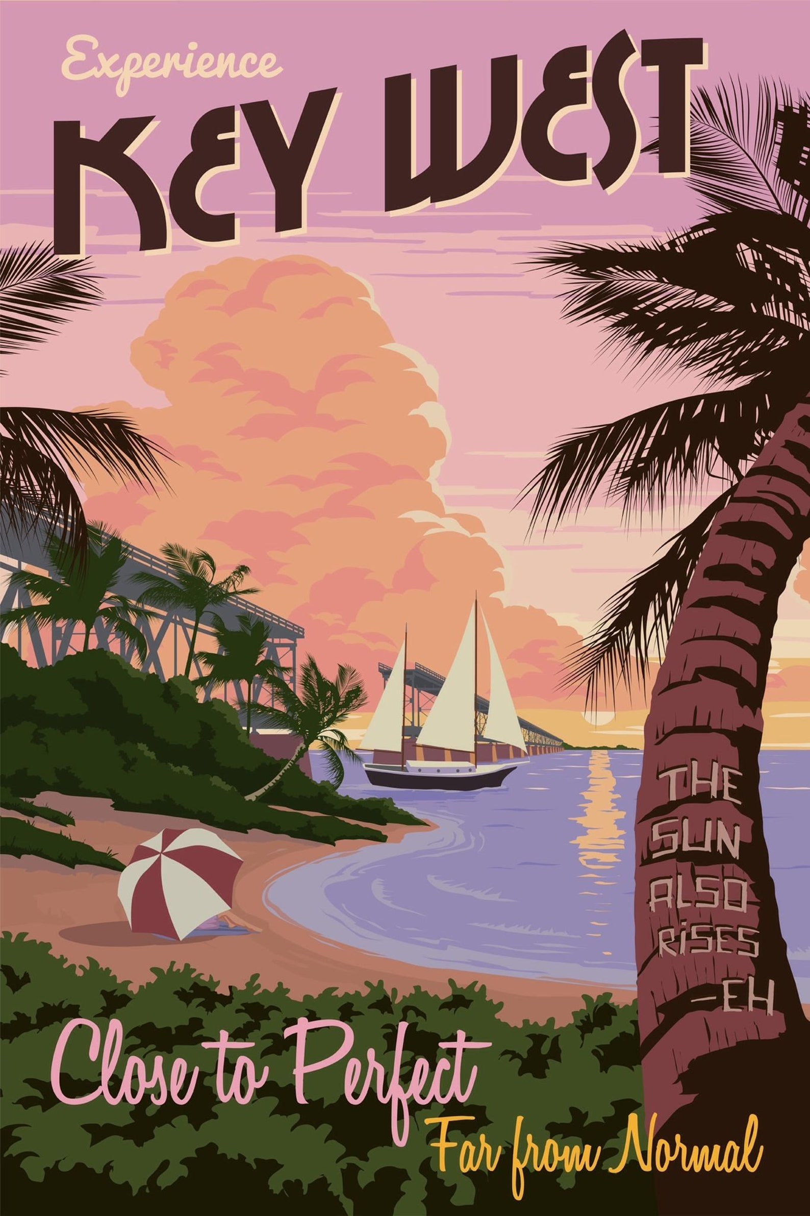 Vintage Travel Poster Key West Florida Reprint Photo Paper Etsy
