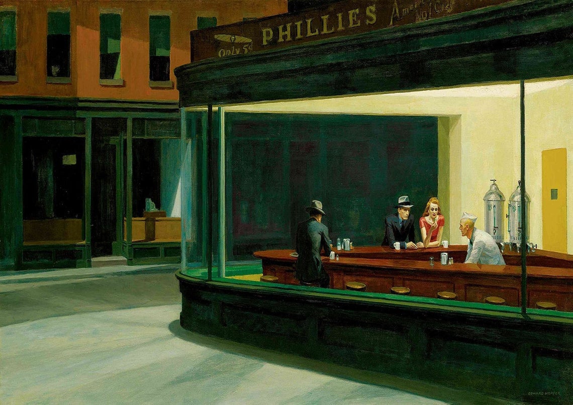 Nighthawks 1942 par Edward Hopper Poster Texture Photo Paper Etsy