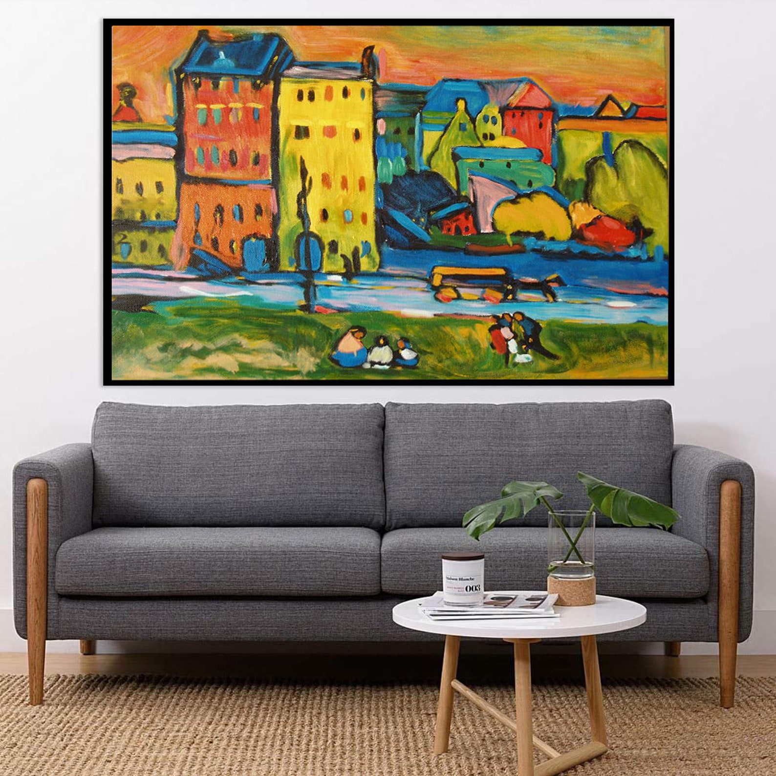 Houses in Munich by Wassily Kandinsky Reprint Poster Texture Etsy