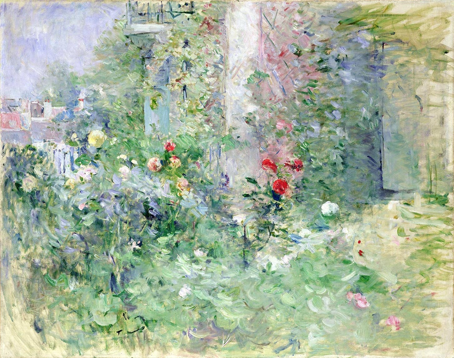Berthe Morisot Le jardin à Bougival Reprint Poster Texture