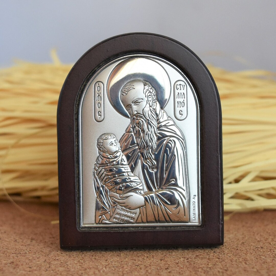 Silver 925 Saint Stylianos Orthodox Icon Stylianos the - Etsy