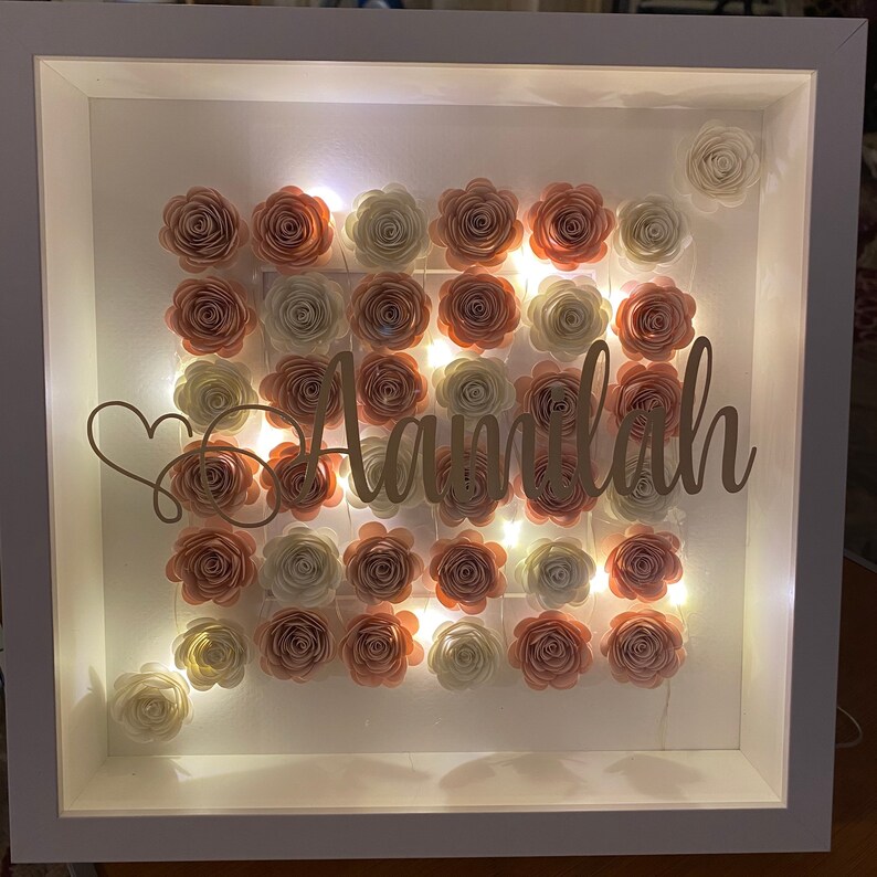 Paper Flower Shadow Box Etsy