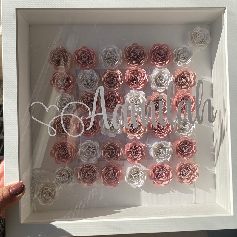 Paper Flower Shadow Box Etsy