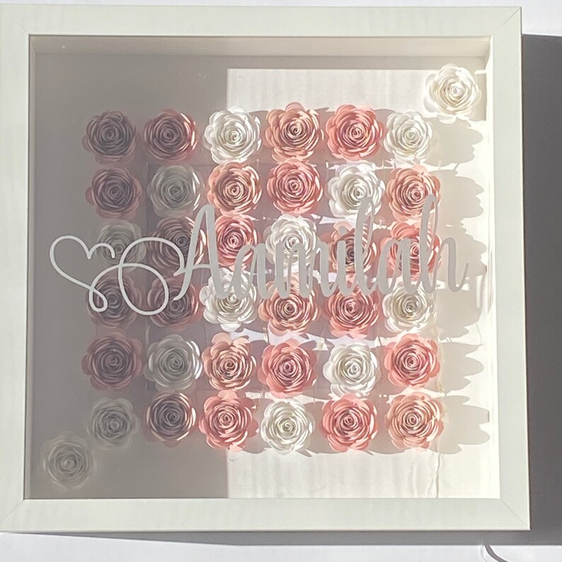 Paper Flower Shadow Box Etsy