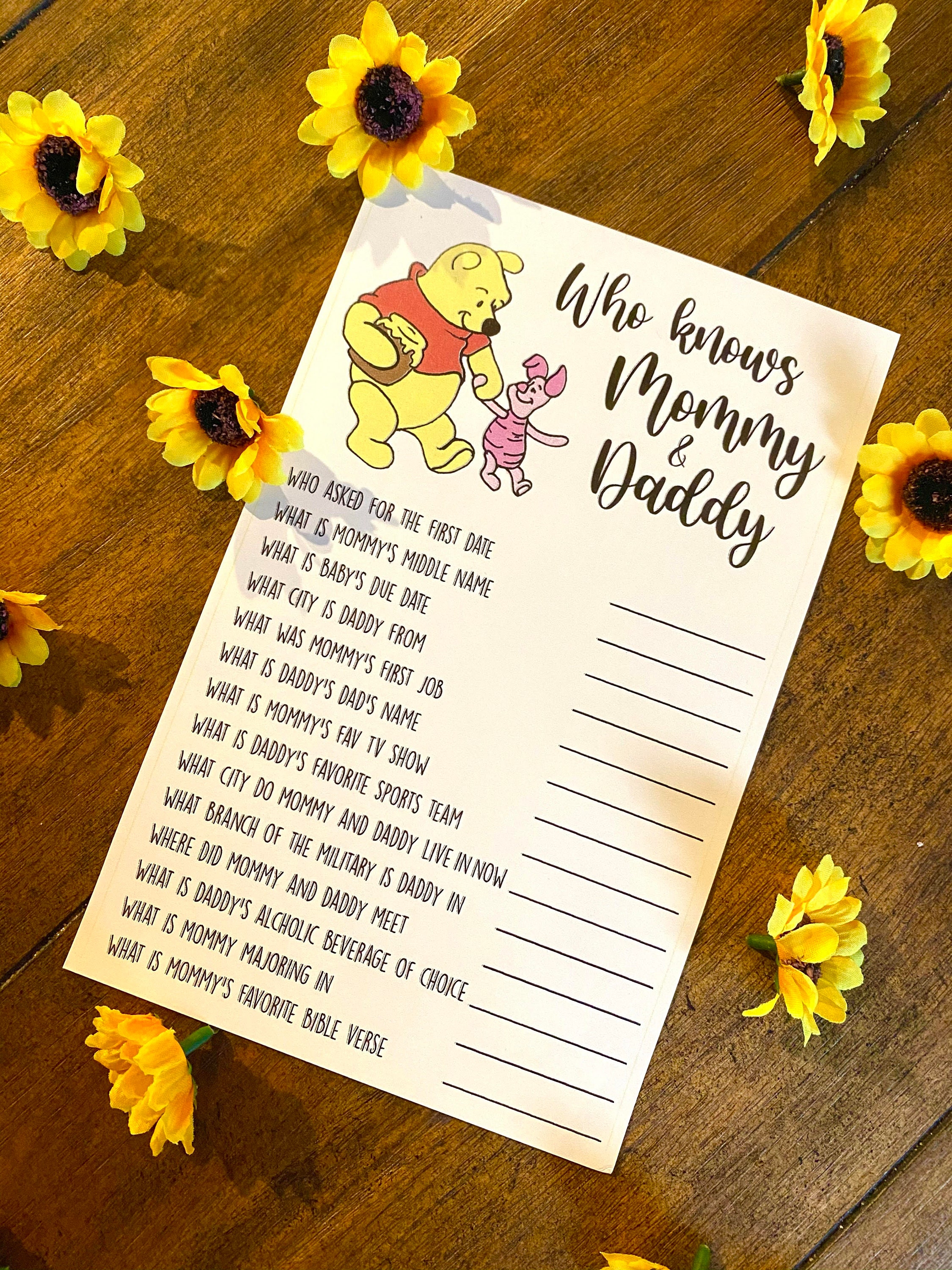 Winnie the Pooh Baby Shower Games | Etsy Australia