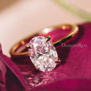 2.5TCW Oval Moissanite Solitaire Verlobungsring, Jahrestagsgeschenke, Frau Versprechensring, Gelbgold Brauthochzeitsring, Geburtstagsgeschenke