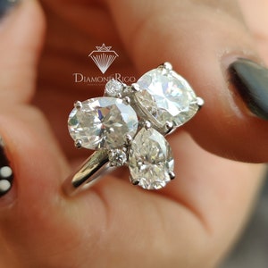 Bague de fiançailles solitaire moissanite 5TCW, alliance moissanite, bague anniversaire/promesse, bague en or massif, cadeau pour elle/lui, bague solitaire