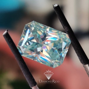 1CT-25CT Light Blue Radiant Cut Loose Moissanite for Women Jewelry, Engagement Ring, Wedding Band, Gifts or As You Want, Colored Moissanite
