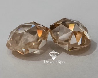 Off White Rose Cut Loose Moissanite for Women Jewelry, Engagement Ring, Wedding Bands, Earring, Gifts | Loose Double Rose Cut