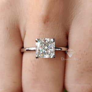 7.5mm Square Radiant Moissanite Ring | Radiant Solitaire Ring | Radiant Engagement Ring | Woman Promise Ring | Gift for Her, Square Cut Ring