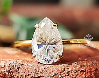 Dainty Solitaire Unique Engagement RingFancy Wedding Bridal RingGift For HerProposed Ring1.00 CT Round Diamond925 Silver14K White Gold