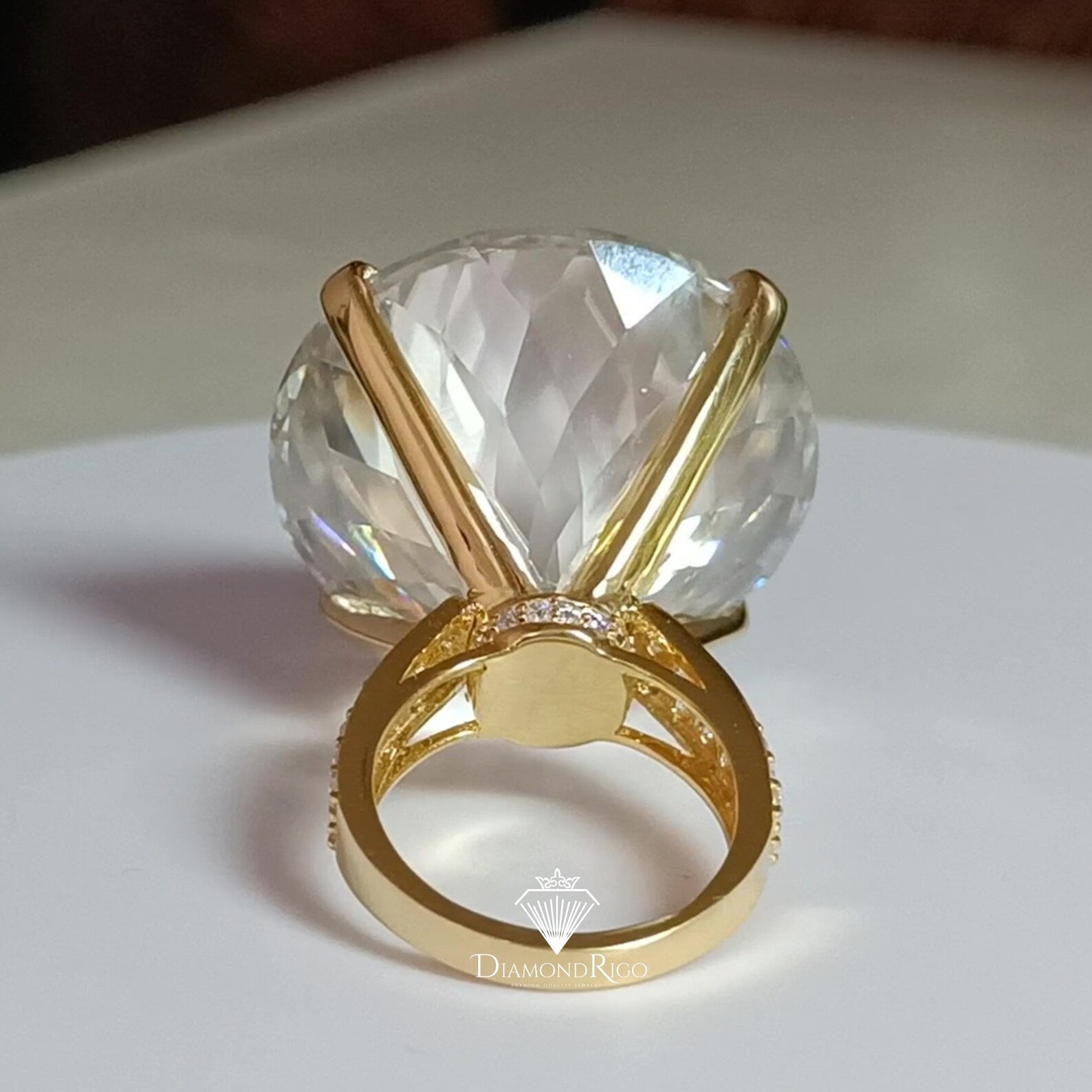 Portuguese Cut Engagement Ring Big Solitaire Moissanite Etsy