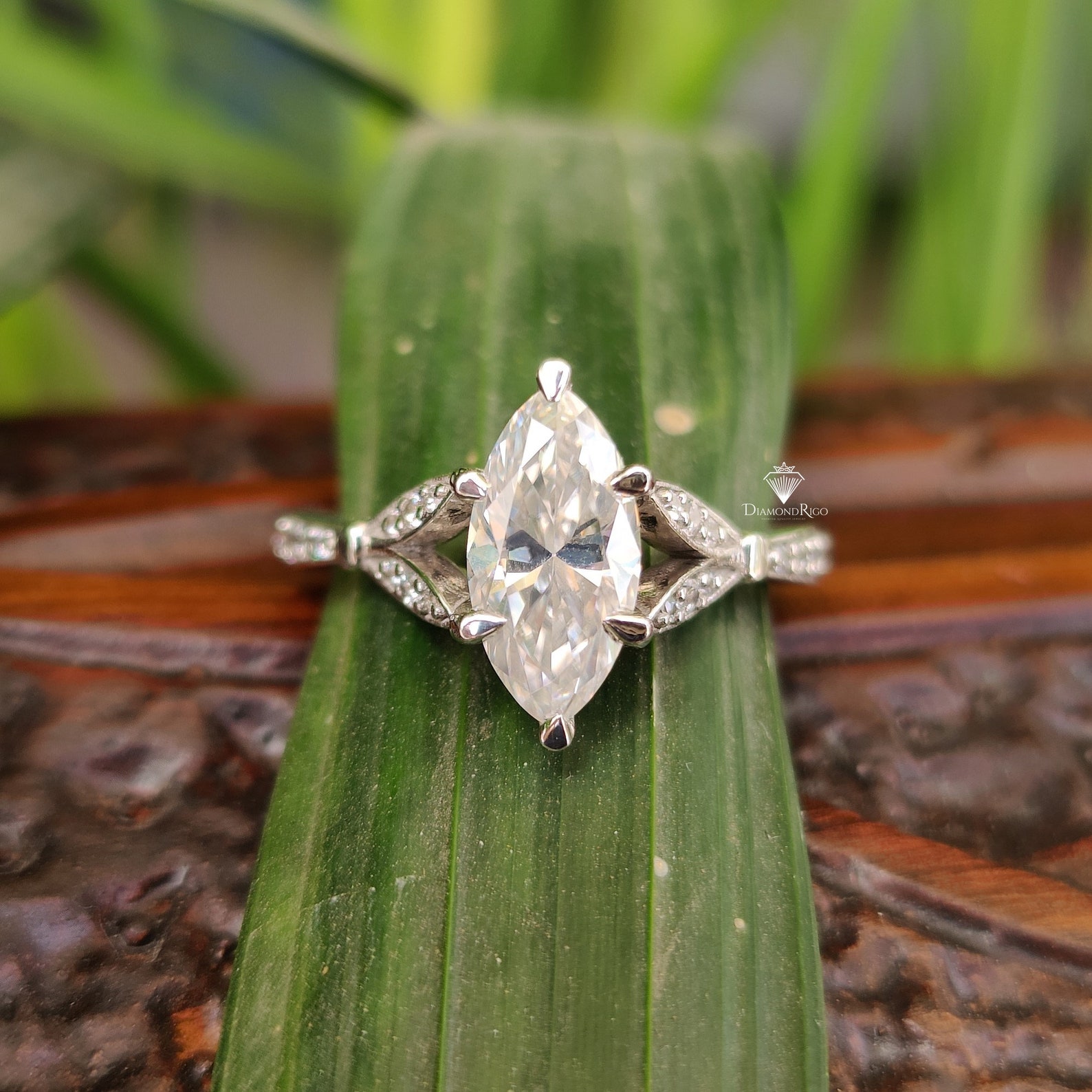 2.25TCW Art Deco Marquise Engagement Ring Moissanite Etsy