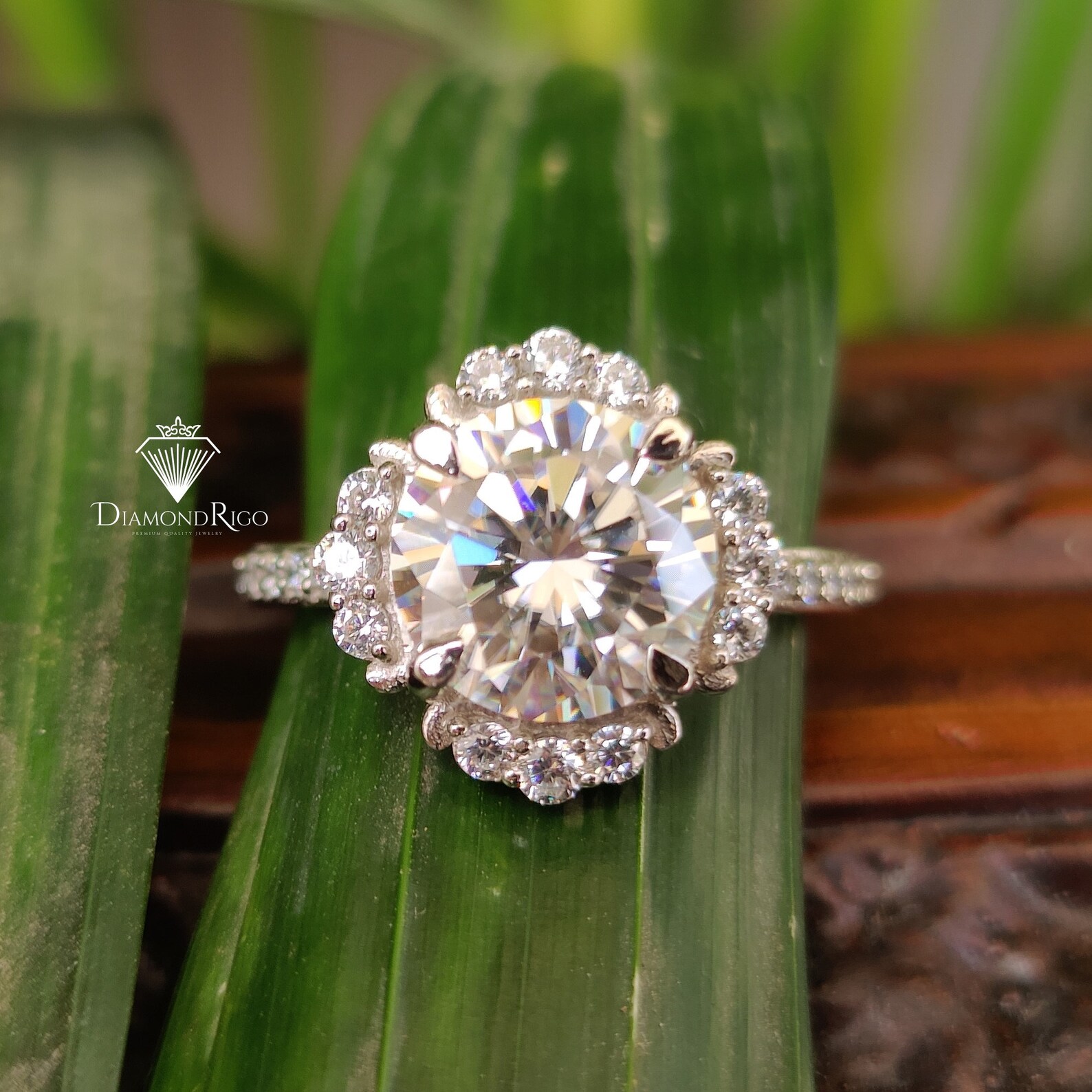 3.02TCW Round Moissanite Wedding Ring Set Antique Bridal Set Etsy