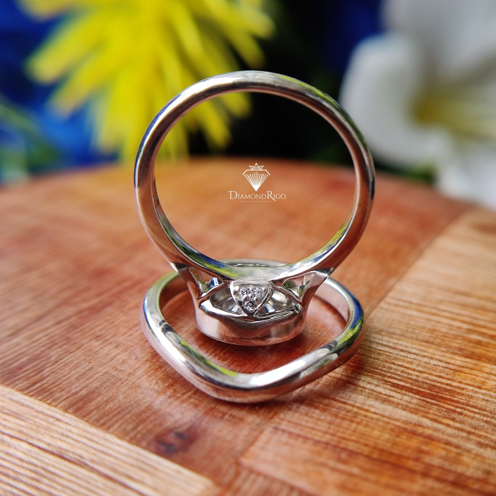 Oval Moissanite Engagement Ring Set East West Fit Moissanite Etsy