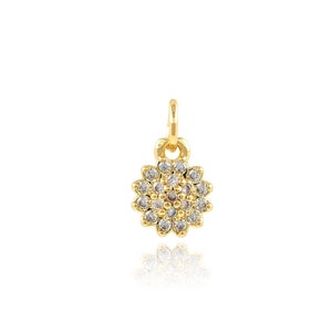 10pcs 7x9mm 14k Gold Plated Brass CZ Pave Zircon Flower 10pcs 7x9mm 14k Gold Plated Brass CZ Pave Zircon Flower