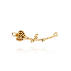 Botanical Jewelry, 18K Gold Filled Flower Necklace Pendant, Micro Paved Zircon Gold Flower Charm, DIY Jewelry Making Supplies,31.4x7.8x3.5mm