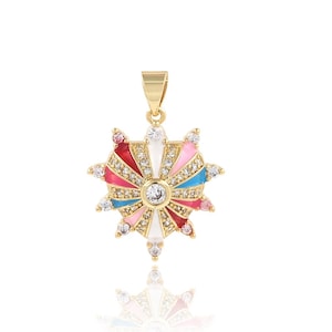 Enamel Heart Pendant Dainty Heart Charm 18K Gold Filled Heart Enamel Pendant DIY Jewelry Making Supplies 26x19x7mm