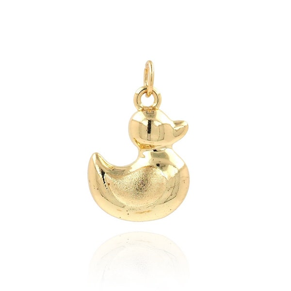 18K Gold Filled Duck Charm, Duck Necklace, Animal Charm, Cute Necklace, Cute Pendant, DIY Jewelry Supplies, 20x13.6x7mm