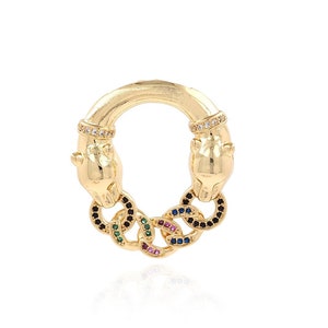 Tier Schmuck, Micropave CZ Gepard Anhänger, 18K Gold Filled Leopard Print Halskette Anhänger, DIY Schmuckherstellung Zubehör, 30.5x26.5x6.5mm