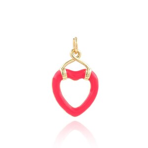 Mini Heart Charm 18K Gold Filled Heart Enamel Pendant Heart Pendant Discover DIY Jewelry Making Supplies 27x17x3mm