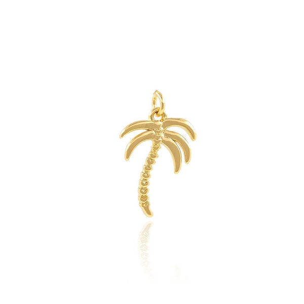 Palm Pendants Designer Palm Pendants 18K Gold Filled Palm Tree Pendants Gifts for Her Simple Necklaces Beach Charm Jewelry Making12x19x1.2mm