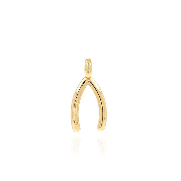 18K Gold Filled Split Split Pendant, Minimalist Charm, Split Split Charm, DIY Jewelry Making,17x8.5x1.5mm