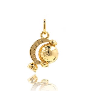 Pendentif globe, collier carte rempli d'or 18 carats, collier monde, collier délicat, fournitures de bijoux bricolage, 9x6.5x17mm