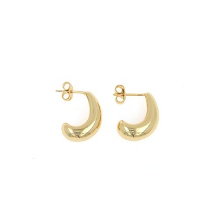 18K Gold Filled Half Moon Earrings, Gold Earrings, Pierced Earrings, DIY Jewelry Making,19x15x7mm