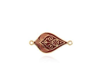 18K Gold Filled Geometric Connectors, Enamel Connectors, Necklace and Bracelet Accessories, DIY Jewelry Making,23.5x16x2.5mm