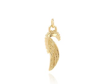 18K Gold Filled Angel Wings Necklace, Delicate Guardian Angel Charm, Baby Gift, DIY Jewelry Making Supplies, 28x8.5x3mm