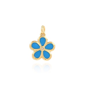 Encanto de flor de oro, encanto de flor, suministros de fabricación de joyas de bricolaje, encanto botánico, collar colgante de flor lleno de oro de 18 quilates, 12x16.5x1.8mm