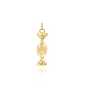 18K Gold Filled Candy Pendant,Dainty Cute Candy Charm Necklace for Jewelry Making Supply，28x7x5.5mm