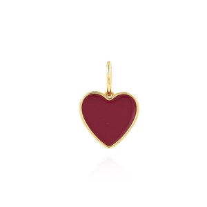 18k Shiny Gold Heart Colorful Enamel Pendant Mini Heart Charm Heart Pendant Gold Plated Explore DIY Jewelry Making Supplies 17x25x1.5mm