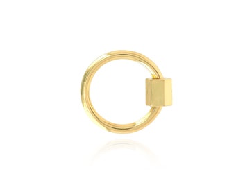 18k Shiny Gold Filled Round Turnbuckle Enamel Turnbuckle Micropavé Turnbuckle Gold Necklace Buckle Pendant Carabiner 21x20x5.3mm