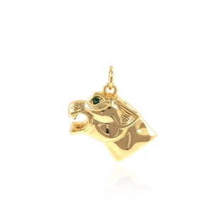 Micropave Leopard Charm 18k Gold Stuffed Leopard Animal Headgear DIY Simple Bracelet Jewelry Making Supplies 18x19x4.5mm