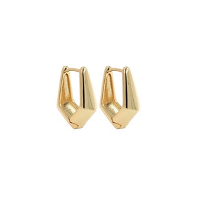 18K Gold Filled Gold Hoop Earrings, Chunky Earrings, Drop Earrings, Pierced Earrings, DIY Jewelry Making,20x15.5x8mm