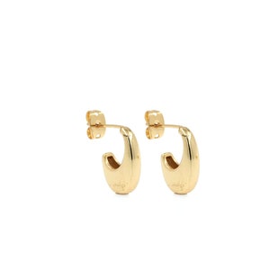 18K goud gevulde halve maan oorbellen, gouden oorbellen, doorboorde oorbellen, DIY sieraden maken, 15,5x11x4,5mm