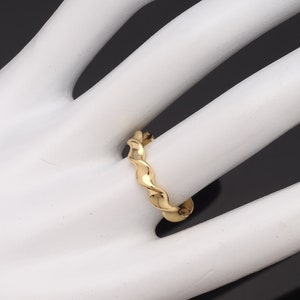 18K Gold Filled Twist Ring, Gold Open End Ring, Adjustable Ring, Fashion Ring, Delicate Ring, Gift for Her