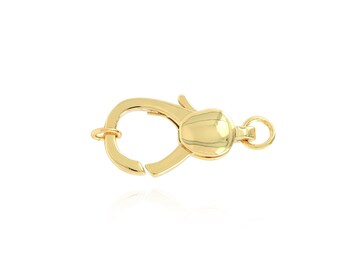 Micropavé CZ Lobster Clasp 18K Gold Filled Lobster Clasp, Lobster Clasp Charm for DIY Jewelry Making Supplies 12.5x30x5.5mm