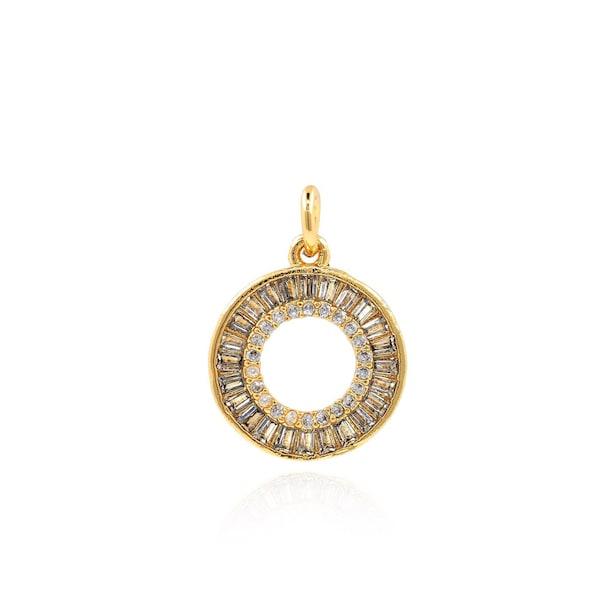18k Yellow Gold Filled Garland Diamond Necklace Elegant Love Hoop Pendant Round Cut Sparkling Diamond Jewelry Gift for Her 19x14x2.8mm