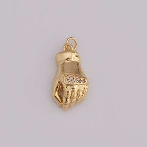 18K Gold Filled Hand Pendant, Micro Pave CZ Glove Charms, Hand Charms, DIY Jewelry Making,25.5x12x7mm
