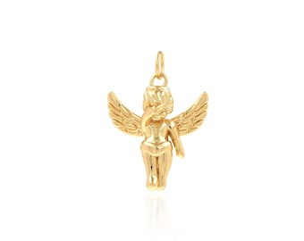 18K Gold Filled Angel Pendant, Cupid Pendant, Cupid Charm, DIY Jewelry Making,17.5x23.5x6mm